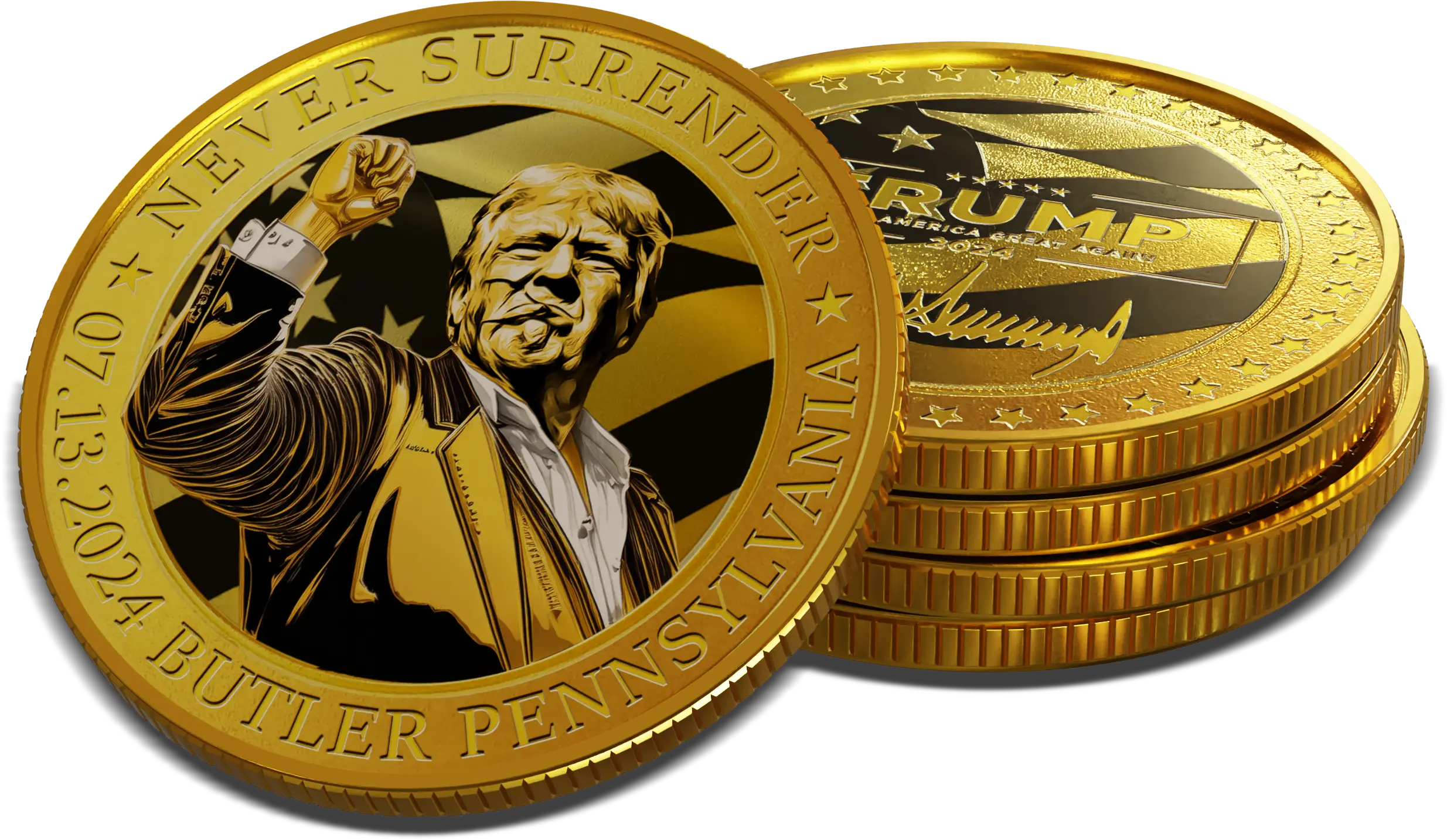 5 Never Surrender Golden Coin